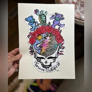 COPY - Grateful Dead art watercolor and ink print 8.5x11in signed and numbered